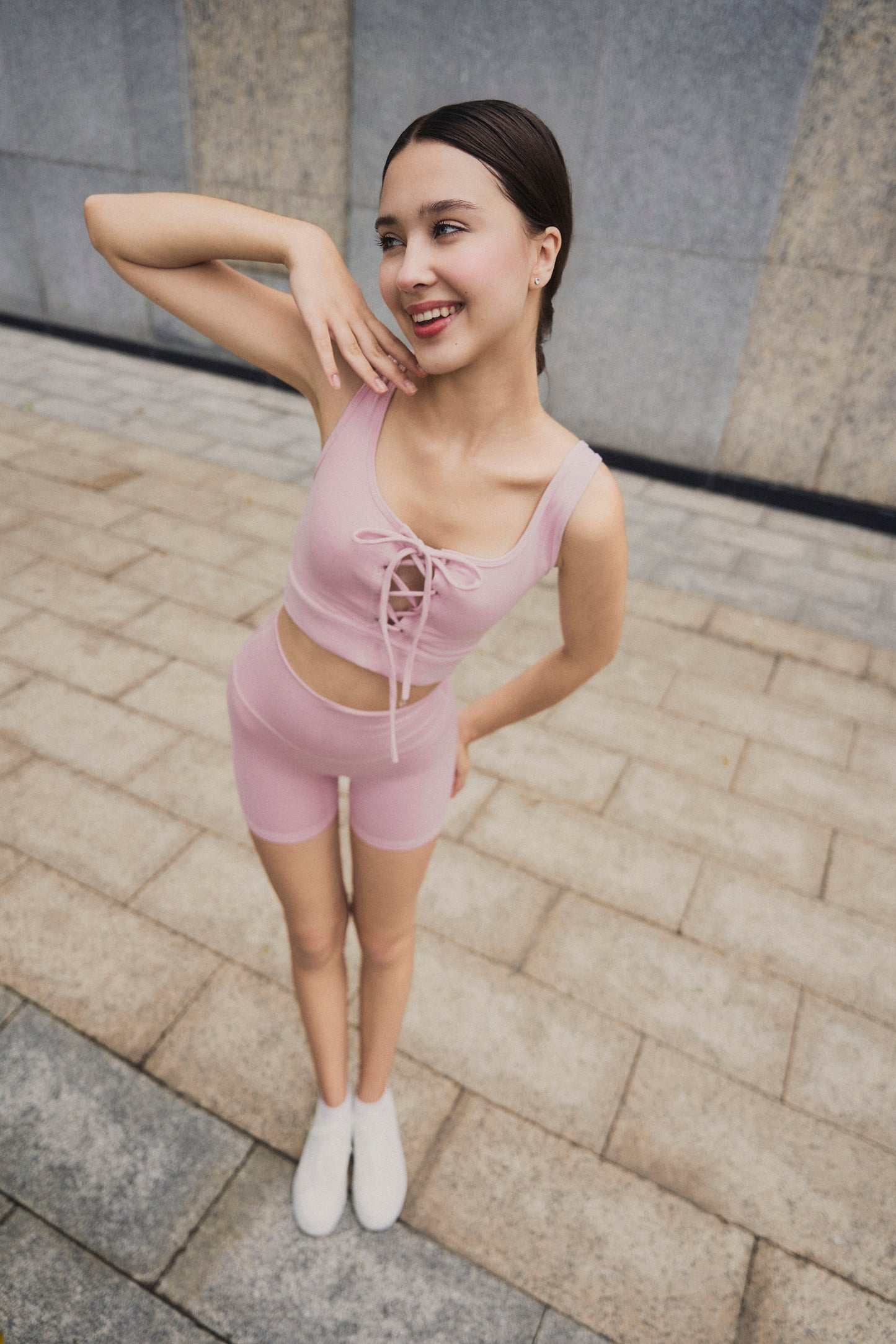 Bow-Tie Top in Blush Pink