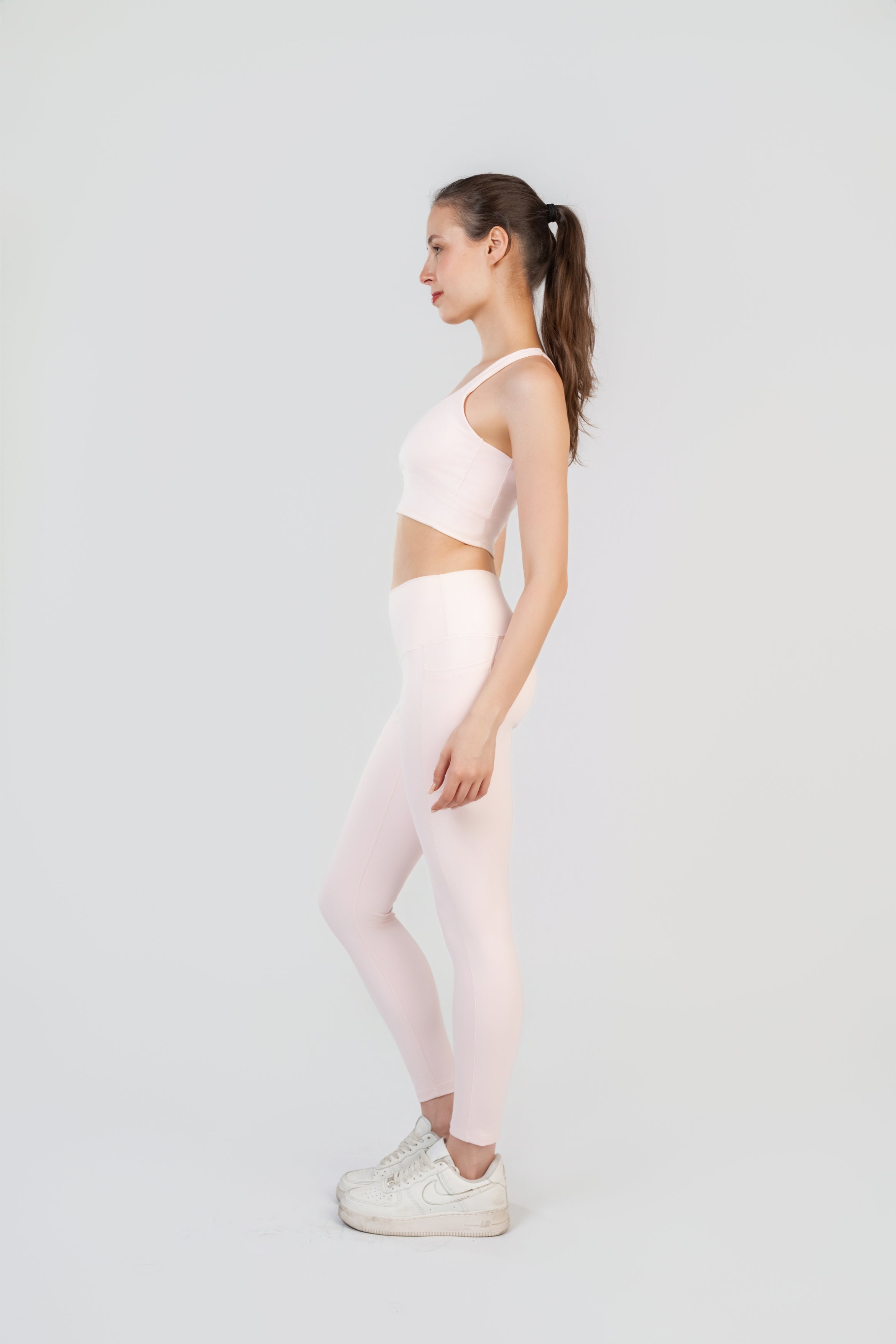 The CloudMotion Set | Crossback Bra & High-Rise Legging - Baby Pink