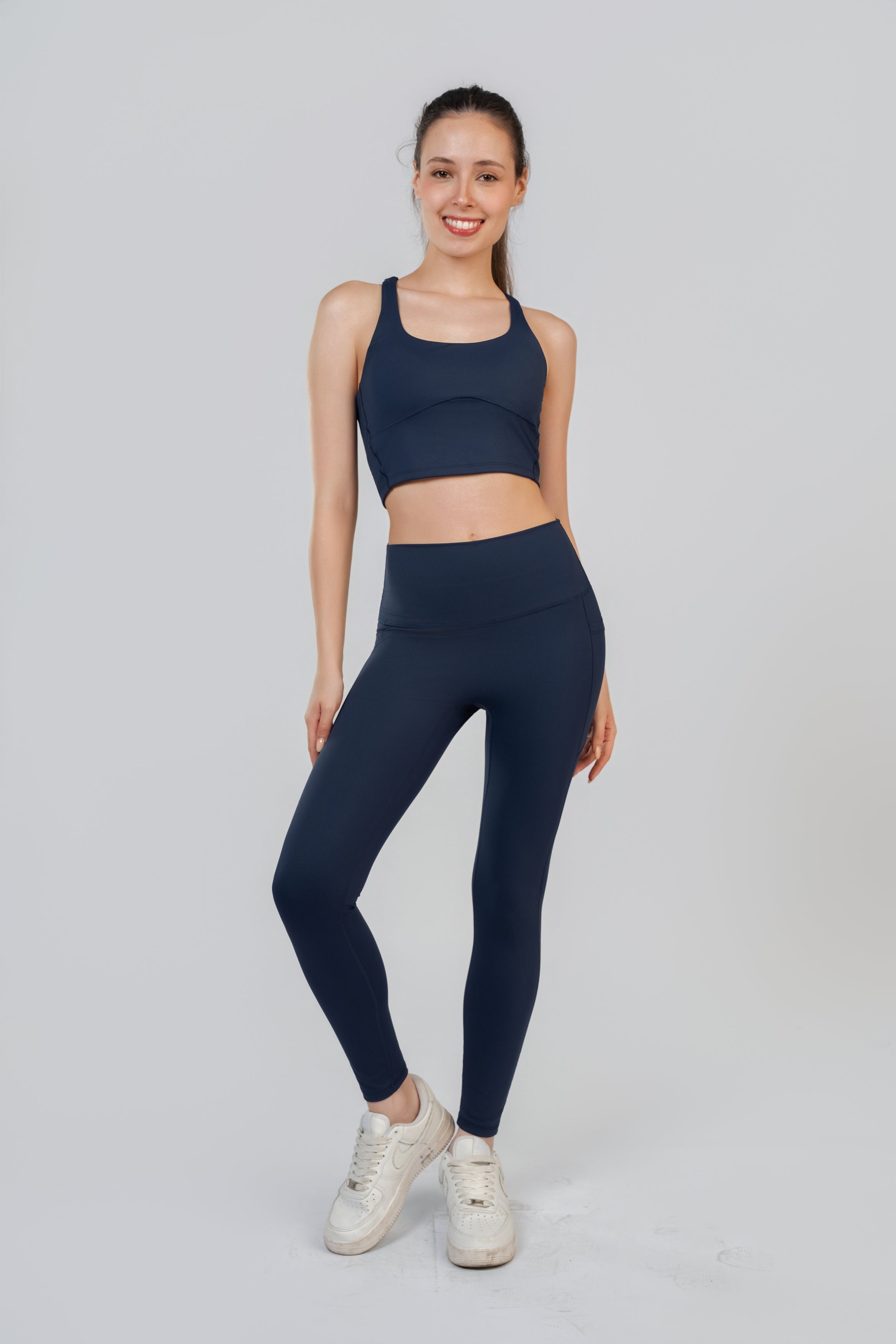 The CloudMotion Set | Crossback Bra & High-Rise Legging - Navy