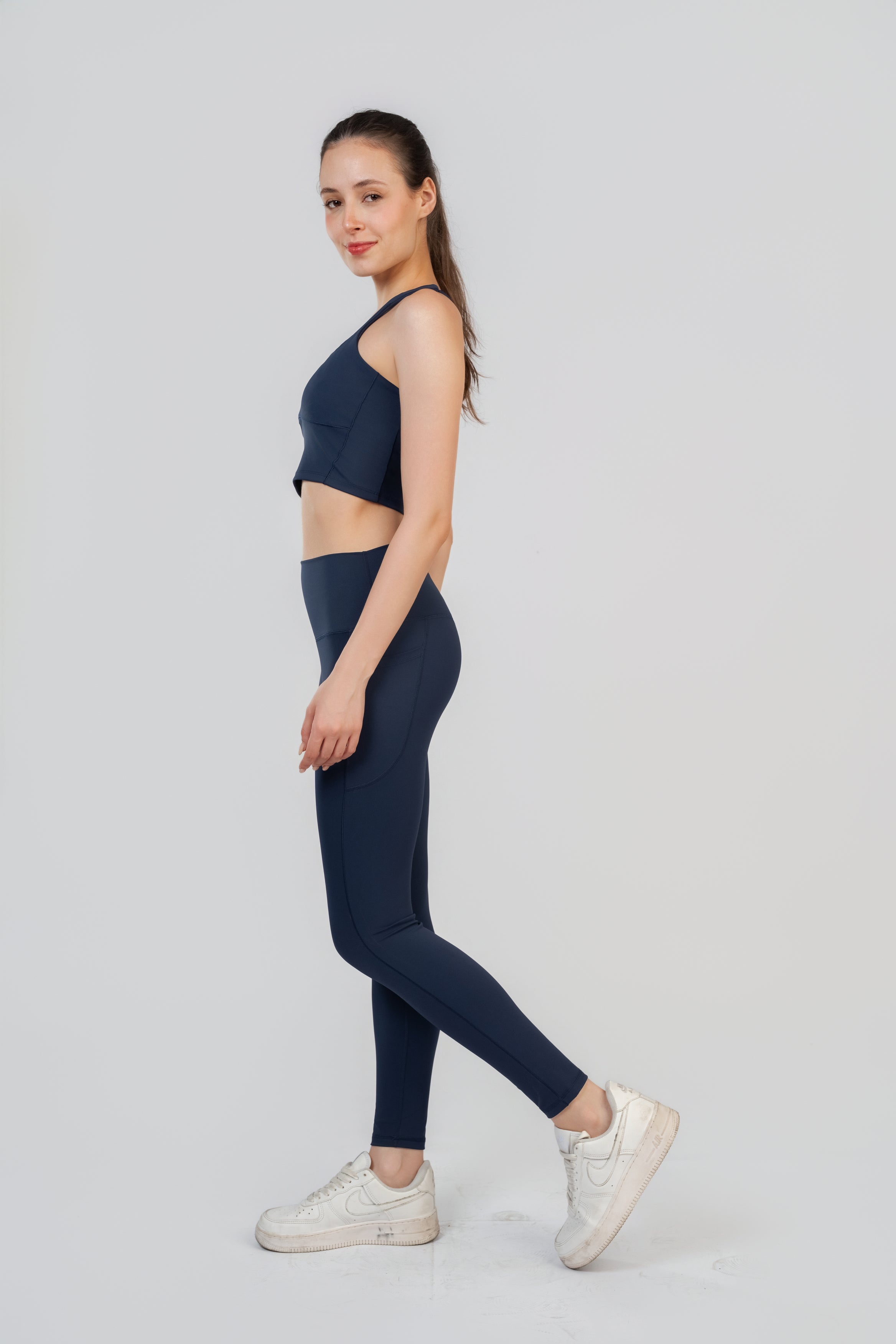 The CloudMotion Set | Crossback Bra & High-Rise Legging - Navy