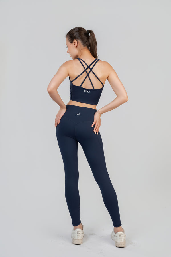 The CloudMotion Set | Crossback Bra & High-Rise Legging - Navy